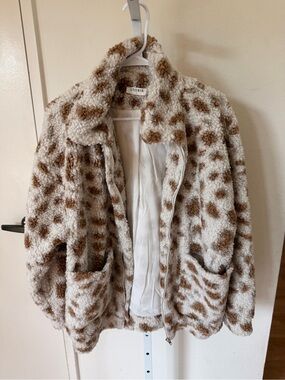 Storia Cream & Brown Spot Sherpa Teddy Jacket